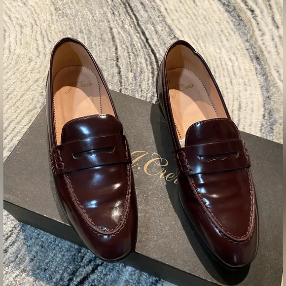 J. Crew Burgundy Patent Leather Penny Loafers - Picture 6 of 7